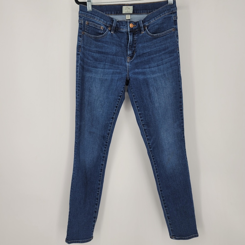 J. Crew Medium Wash 8” Toothpick Skinny Jeans